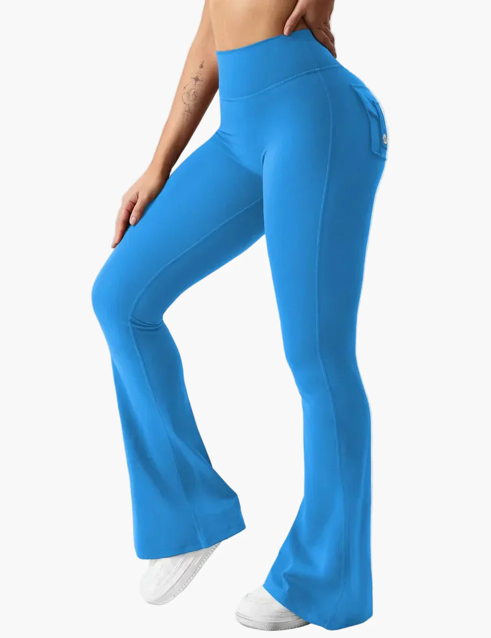 Damen Fitness Cargo Bootcut Leggings mit Taschen und Po-Lift – Figurformende Sporthose für Training & Alltag - Image 18