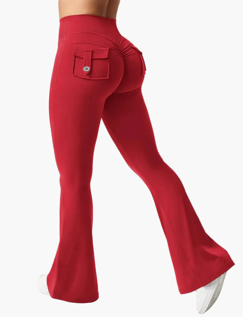 Damen Fitness Cargo Bootcut Leggings mit Taschen und Po-Lift – Figurformende Sporthose für Training & Alltag - Image 19