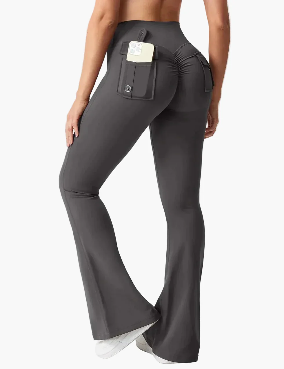 Damen Fitness Cargo Bootcut Leggings mit Taschen und Po-Lift – Figurformende Sporthose für Training & Alltag - Image 5