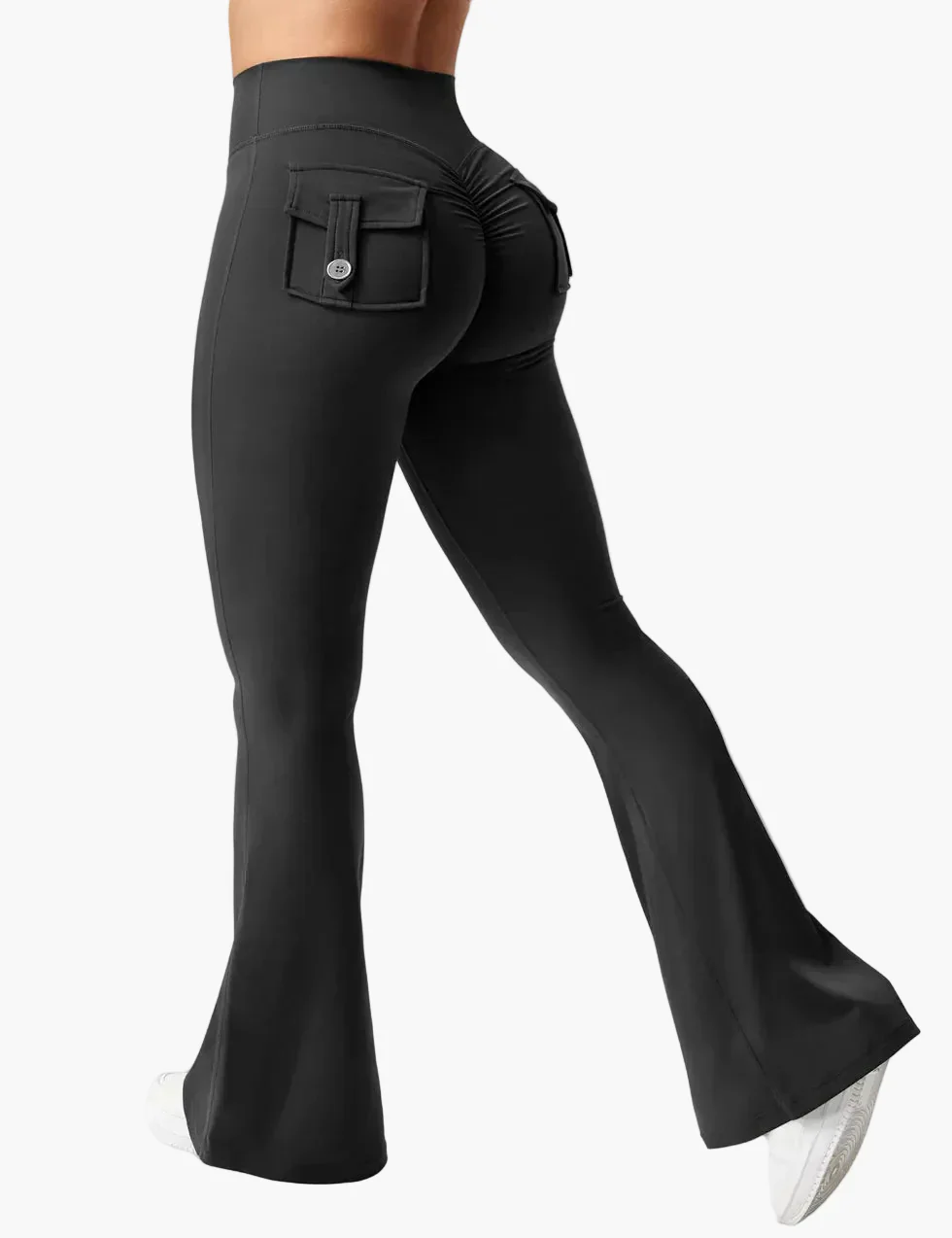 Damen Fitness Cargo Bootcut Leggings mit Taschen und Po-Lift – Figurformende Sporthose für Training & Alltag - Image 6