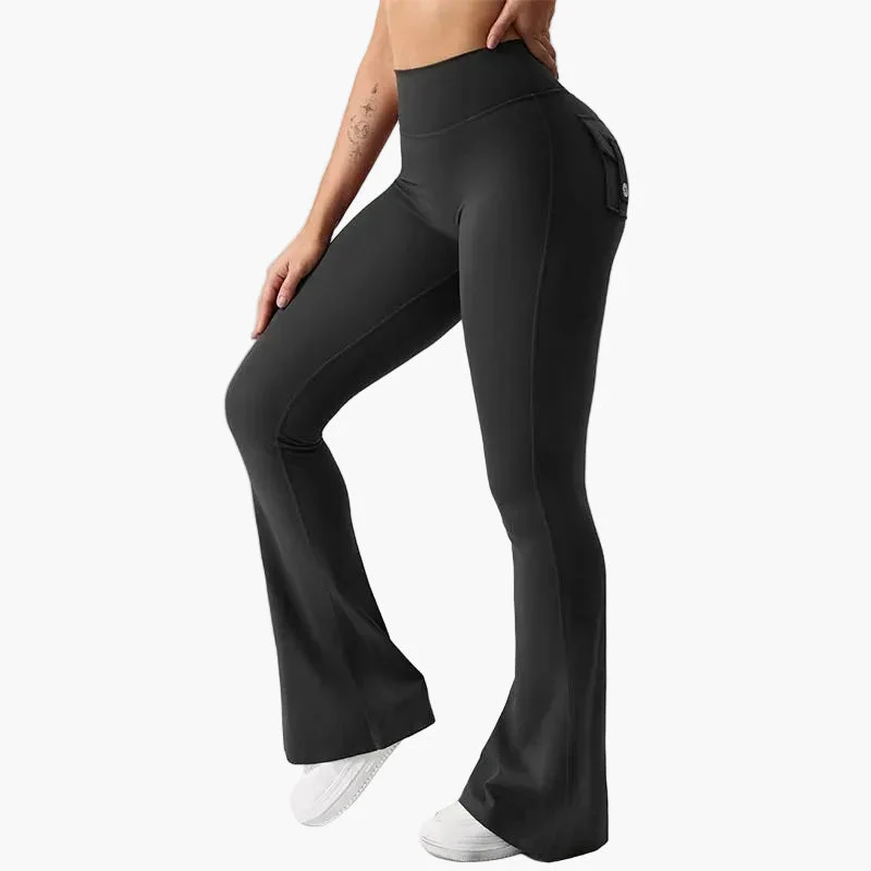 Damen Fitness Cargo Bootcut Leggings mit Taschen und Po-Lift – Figurformende Sporthose für Training & Alltag - Image 7