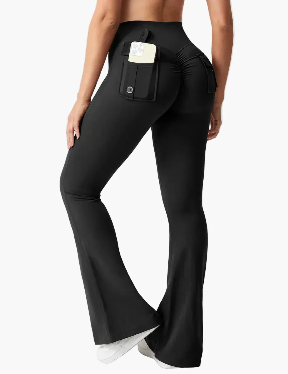 Damen Fitness Cargo Bootcut Leggings mit Taschen und Po-Lift – Figurformende Sporthose für Training & Alltag - Image 8