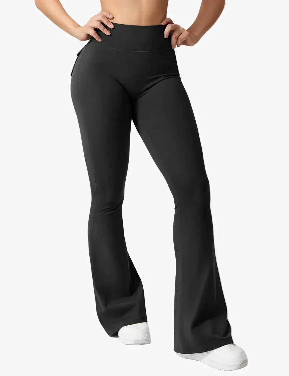 Damen Fitness Cargo Bootcut Leggings mit Taschen und Po-Lift – Figurformende Sporthose für Training & Alltag - Image 9