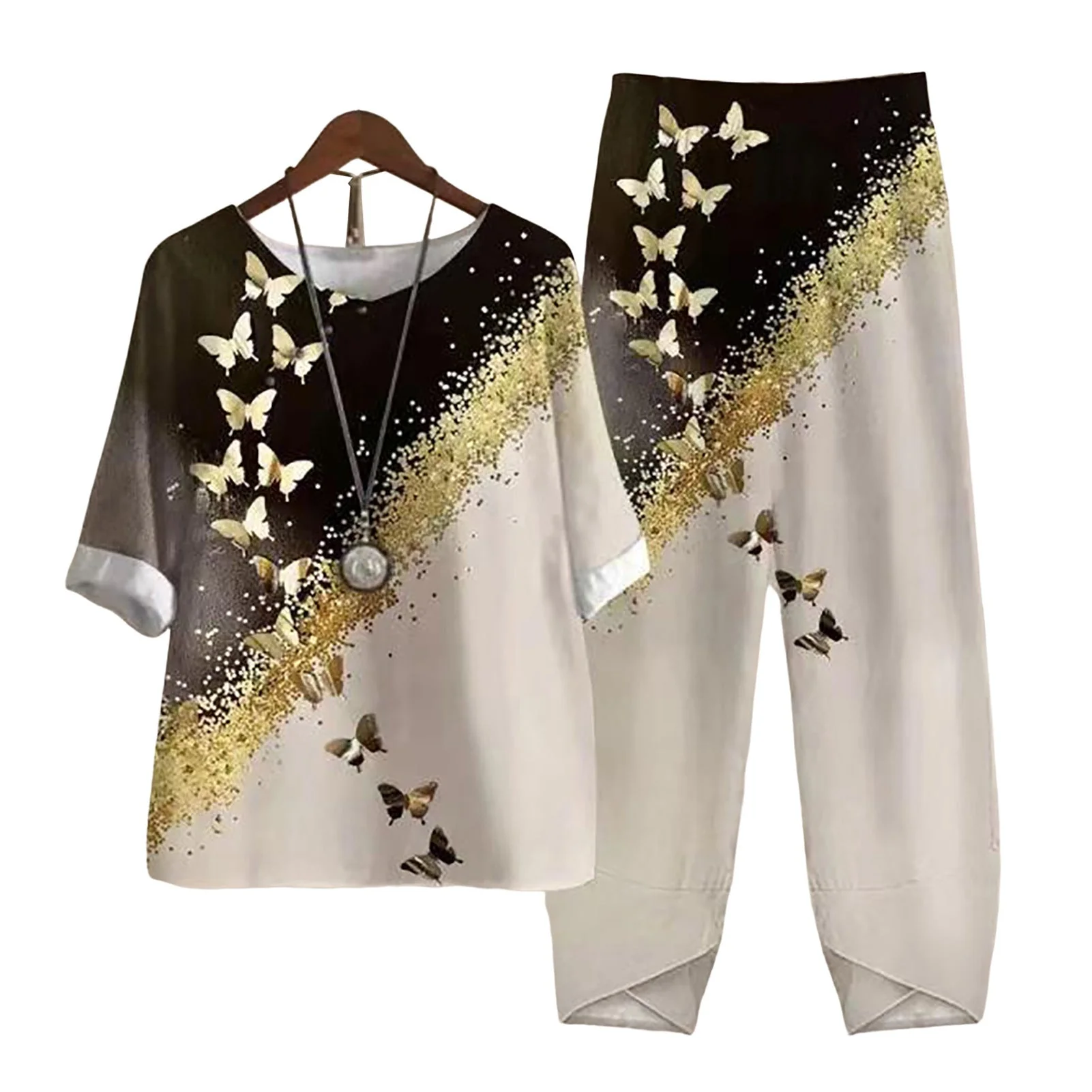 Damen Freizeit Set im Japanischen Stil mit Libellen-Print – Zweiteiler, Bequem für Alltag & Reisen - Image 16