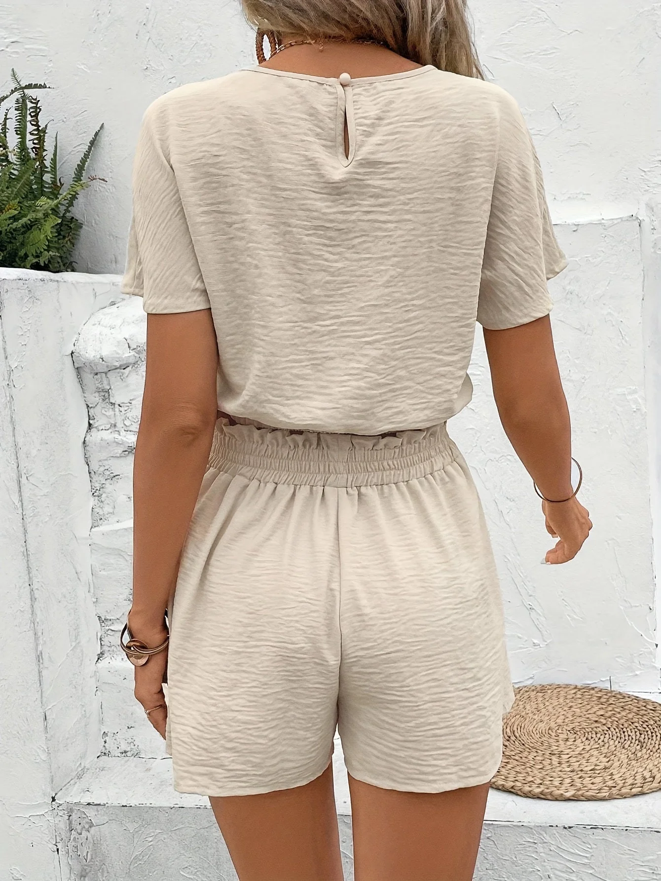 Damen Freizeit Set – Zweiteiliges Sommer Outfit mit Crop Top und High Waist Shorts, Casual Stil - Image 2