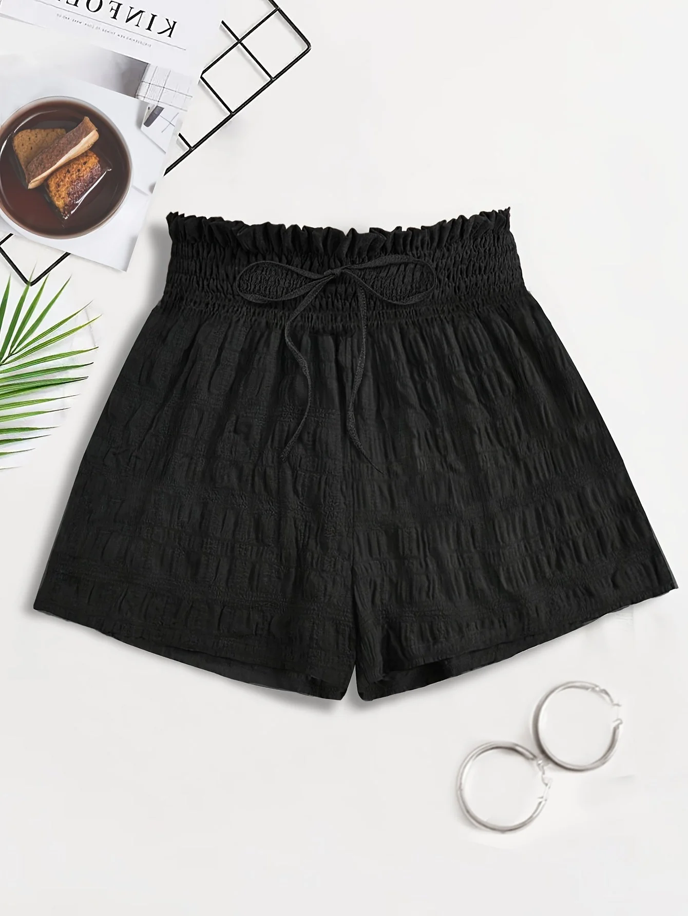 Damen Freizeit Shorts mit hohem Bund und Paperbag-Taille – Ideal für Sommer, Urlaub und Alltag