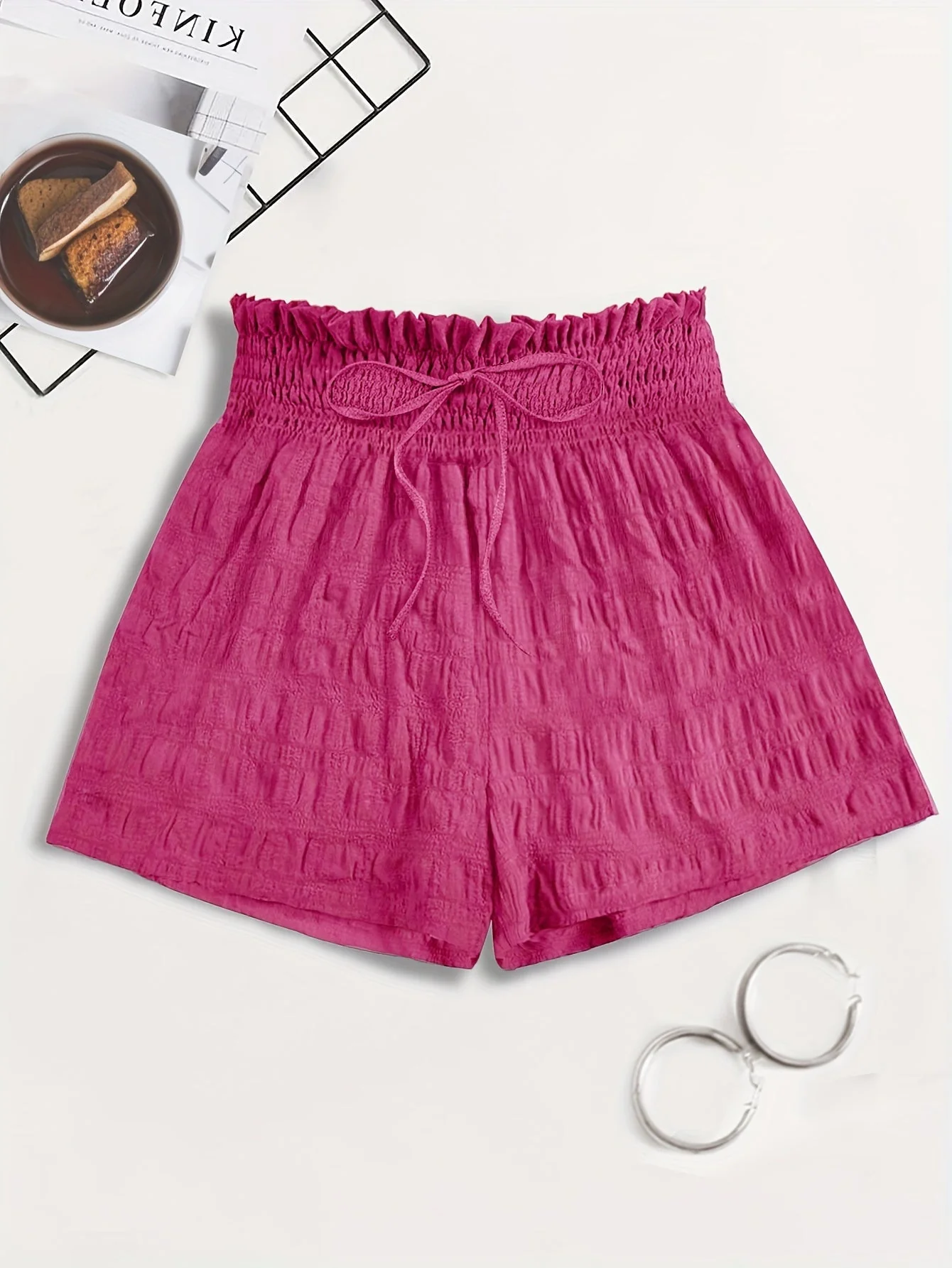 Damen Freizeit Shorts mit hohem Bund und Paperbag-Taille – Ideal für Sommer, Urlaub und Alltag - Image 2