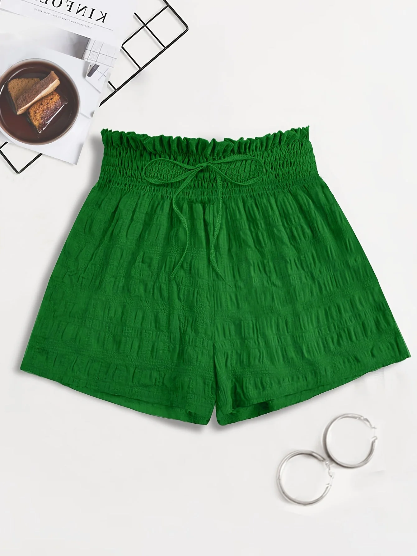 Damen Freizeit Shorts mit hohem Bund und Paperbag-Taille – Ideal für Sommer, Urlaub und Alltag - Image 3