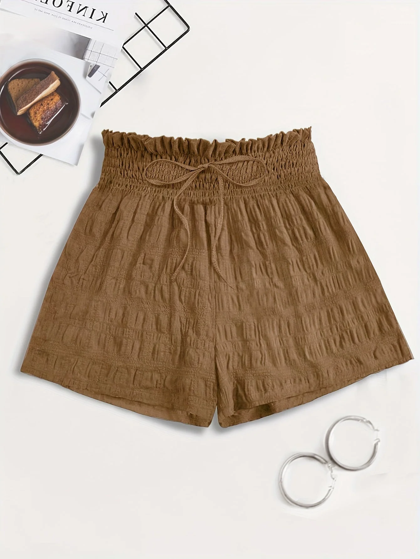Damen Freizeit Shorts mit hohem Bund und Paperbag-Taille – Ideal für Sommer, Urlaub und Alltag - Image 5