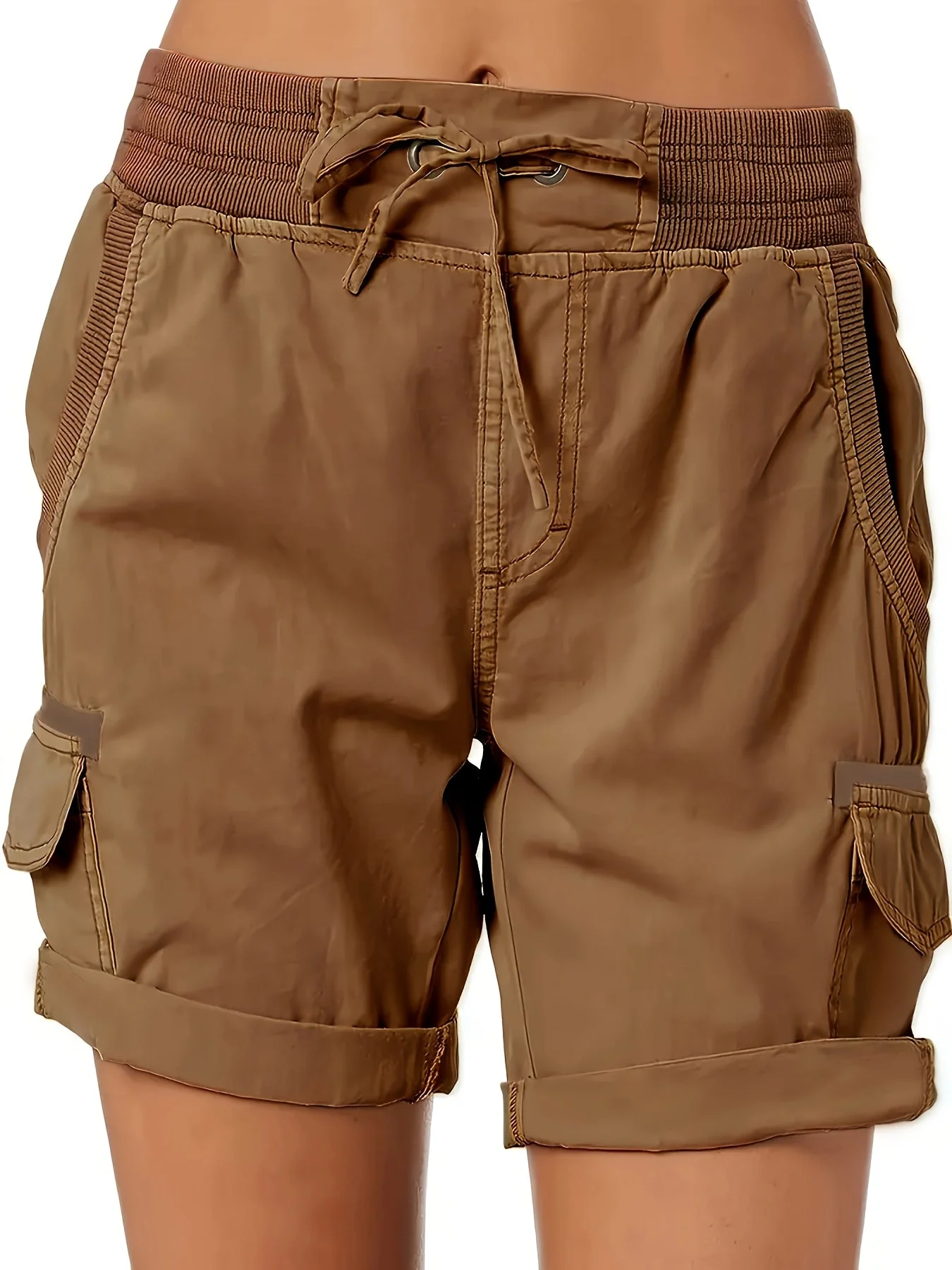 Damen Freizeit-Shorts mit Kordelzug und Cargotaschen – Bequeme Sommer Bermudashorts - Image 2