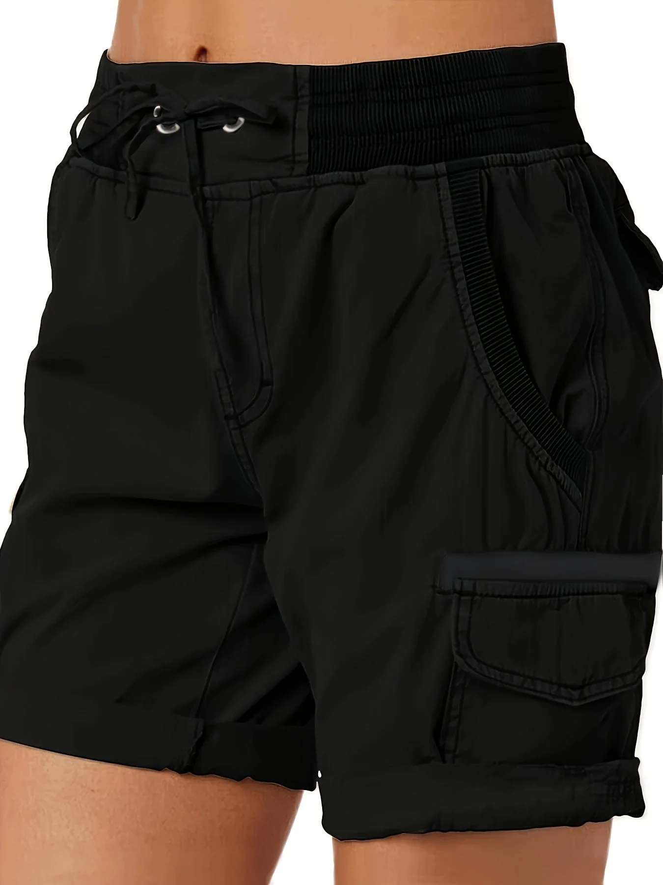 Damen Freizeit-Shorts mit Kordelzug und Cargotaschen – Bequeme Sommer Bermudashorts - Image 4