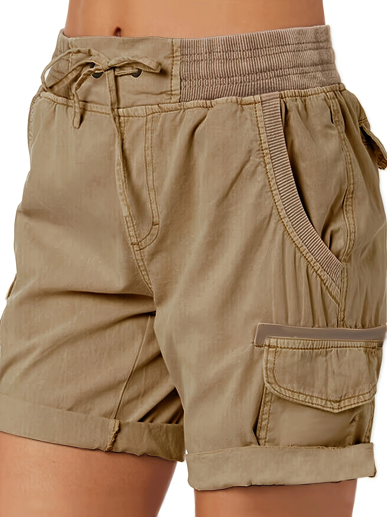Damen Freizeit-Shorts mit Kordelzug und Cargotaschen – Bequeme Sommer Bermudashorts - Image 5