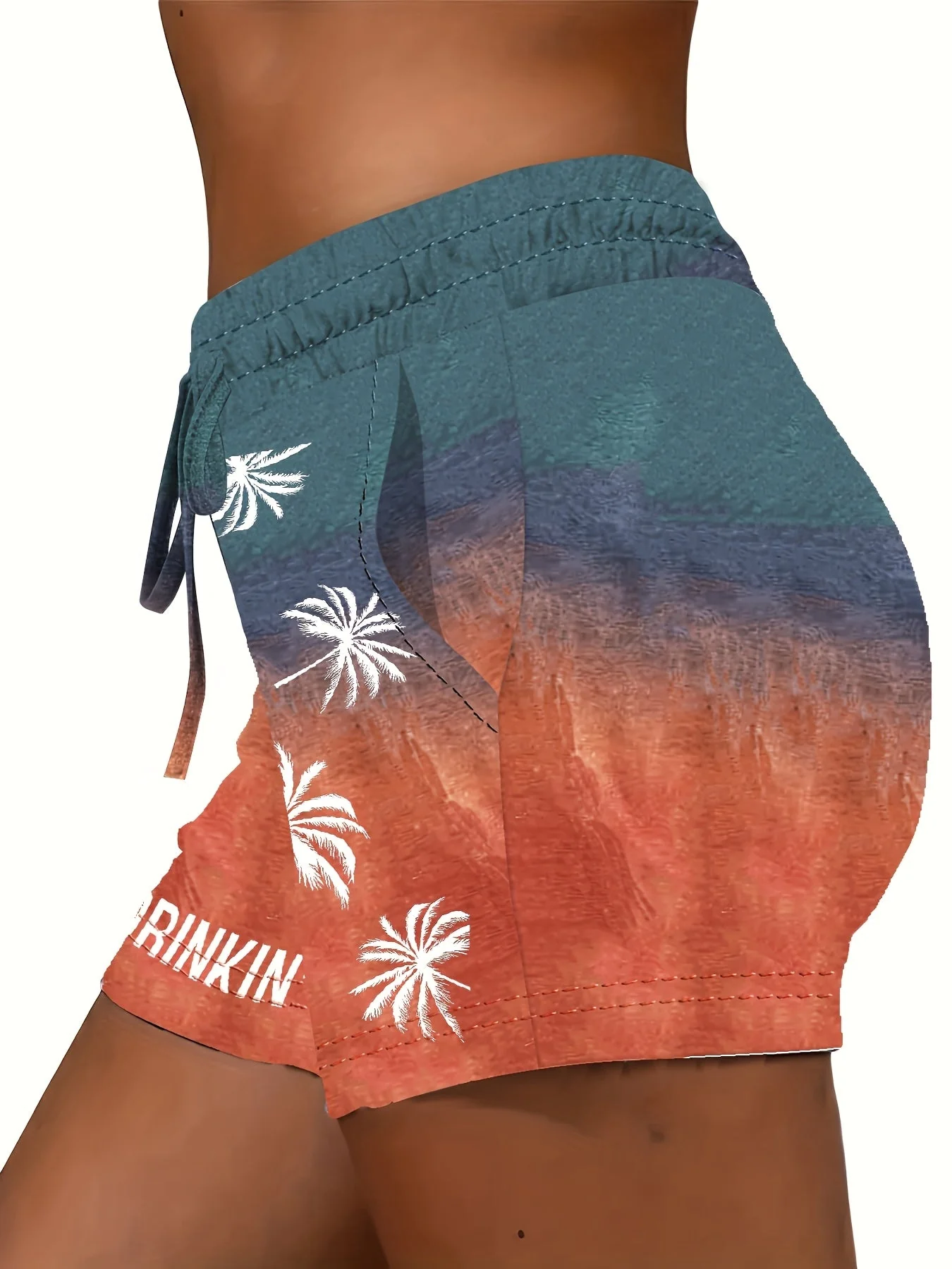 Damen Freizeit-Shorts mit Palmen-Print und "DAY DRINKIN'" Statement für Sommer & Urlaub - Image 7