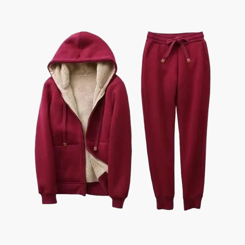 Damen Freizeit Trainingsanzug mit Kapuze – Fleecegefüttertes Set für Sport & Alltag - Image 5