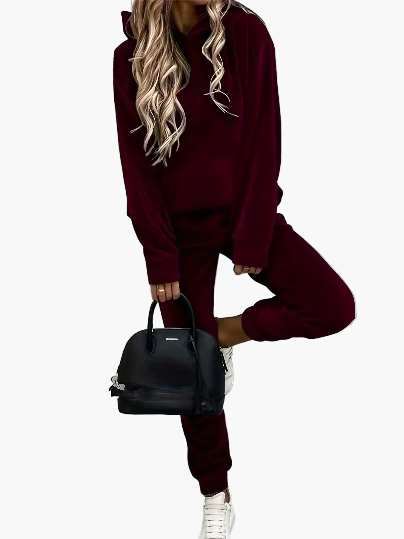 Damen Freizeit Trainingsanzug Set mit Hoodie und Jogginghose – Lässiger Streetstyle für Alltag und Reisen - Image 3