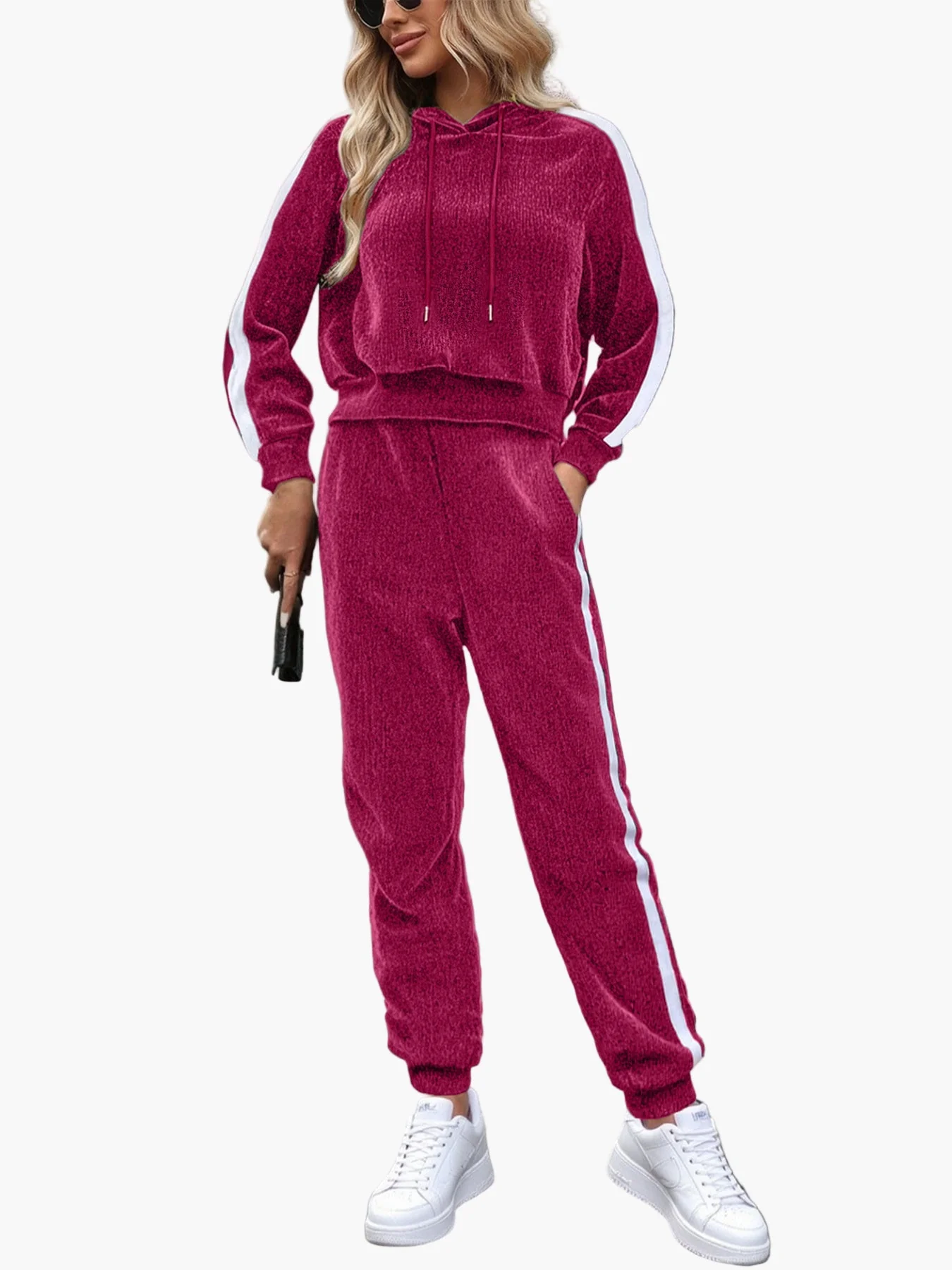 Damen Freizeit Trainingsanzug Zweiteiler mit Kapuzenpullover und Jogginghose – Sportlich & Bequem für Alltag und Fitness