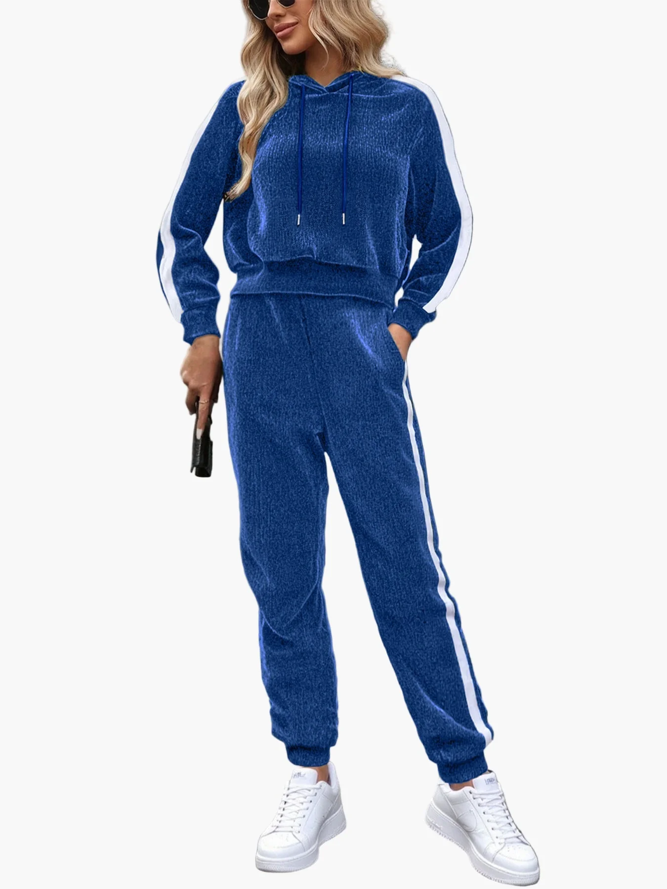 Damen Freizeit Trainingsanzug Zweiteiler mit Kapuzenpullover und Jogginghose – Sportlich & Bequem für Alltag und Fitness - Image 3