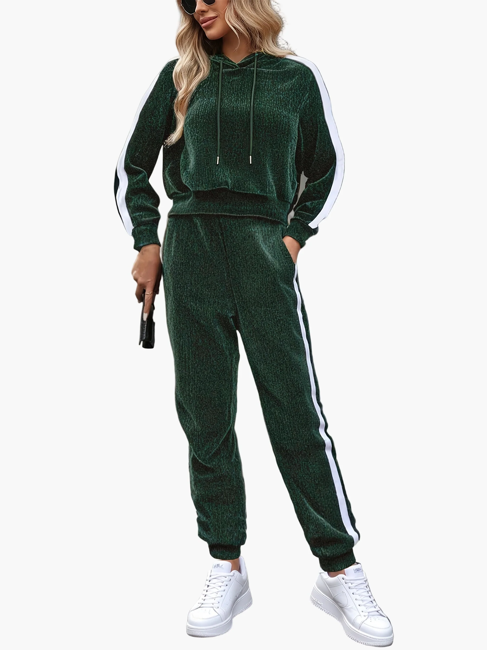 Damen Freizeit Trainingsanzug Zweiteiler mit Kapuzenpullover und Jogginghose – Sportlich & Bequem für Alltag und Fitness - Image 6