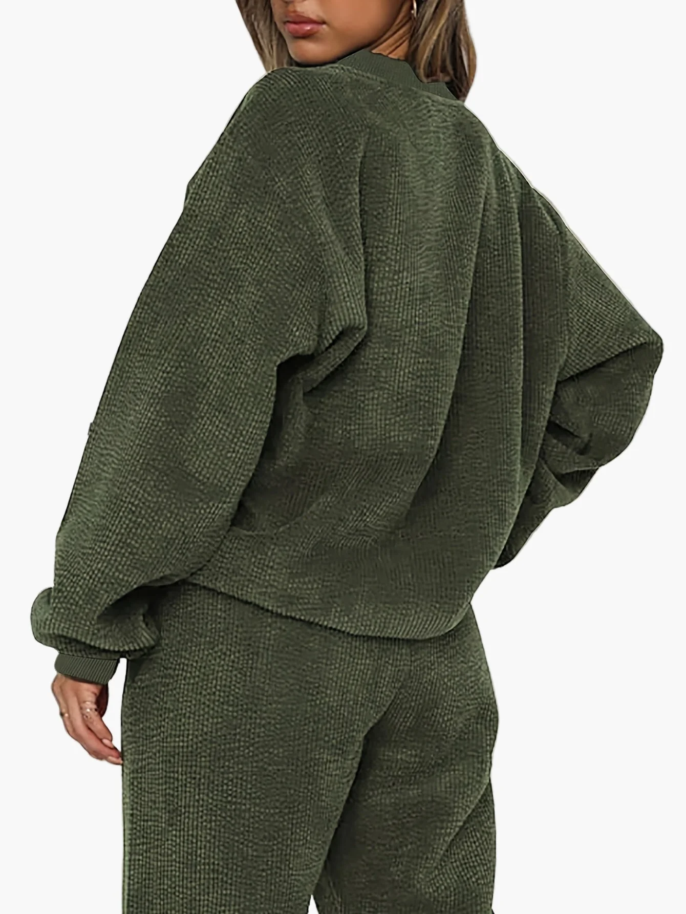 Damen Freizeit Zweiteiler Lounge Set – Komfortabler Oversize Hausanzug mit Tasche, modisch & vielseitig - Image 2
