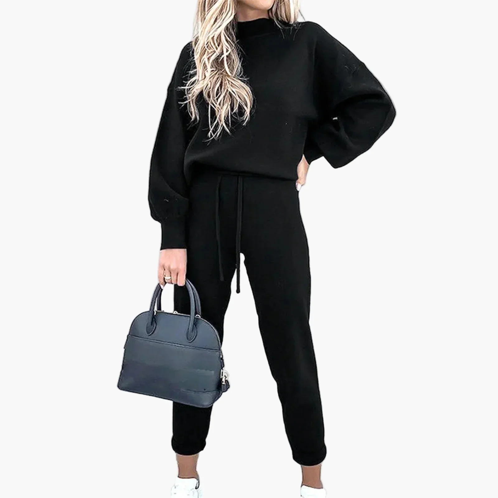 Damen Freizeit Zweiteiler Set – Modisches Lounge Outfit mit Weitbein-Hose und Langarmshirt, Perfekt für Alltag & Streetwear - Image 3