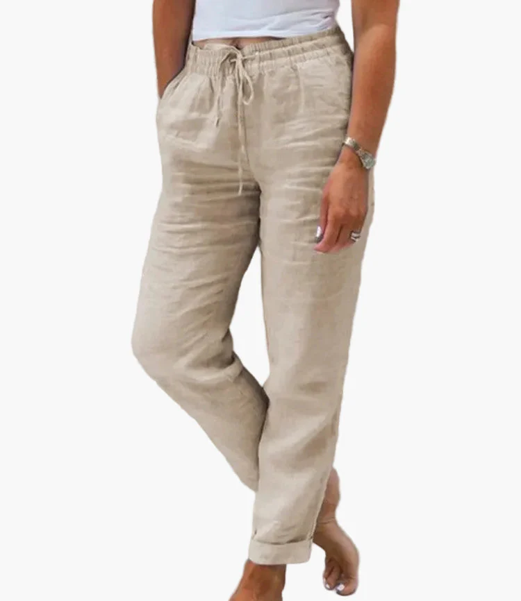 Damen Freizeithose mit elastischem Bund – Gerade Relaxhose, Alltag & Zuhause, Komfort-Look - Image 4