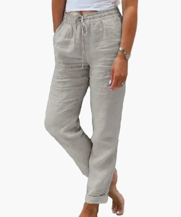 Damen Freizeithose mit elastischem Bund – Gerade Relaxhose, Alltag & Zuhause, Komfort-Look - Image 6