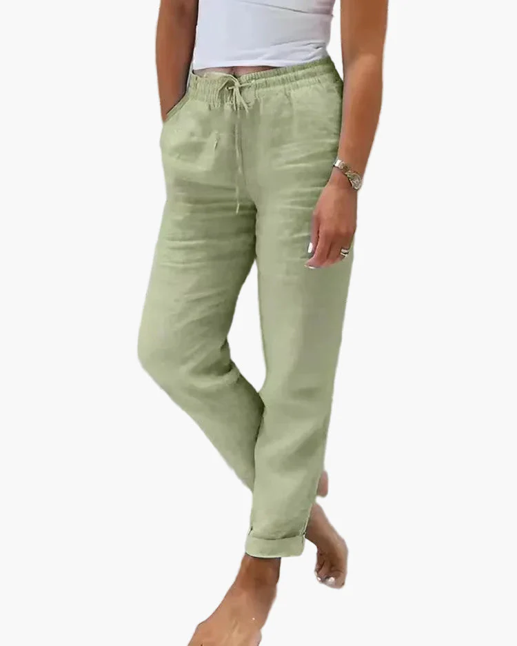 Damen Freizeithose mit elastischem Bund – Gerade Relaxhose, Alltag & Zuhause, Komfort-Look - Image 7