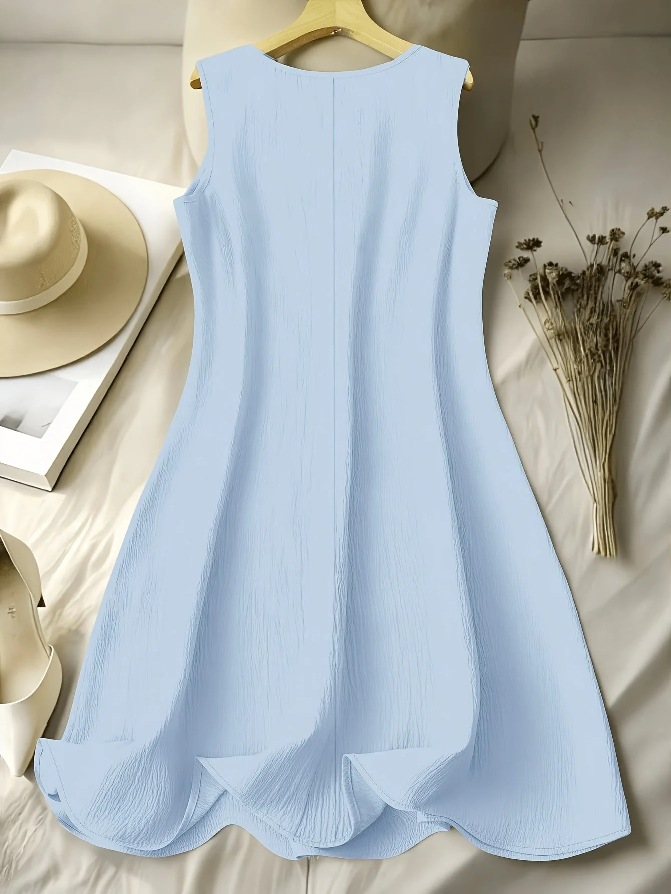 Damen Freizeitkleid mit Stickerei und Blumenmuster – Eleganter Sommerstil für Alltag und Ausgehen - Image 2