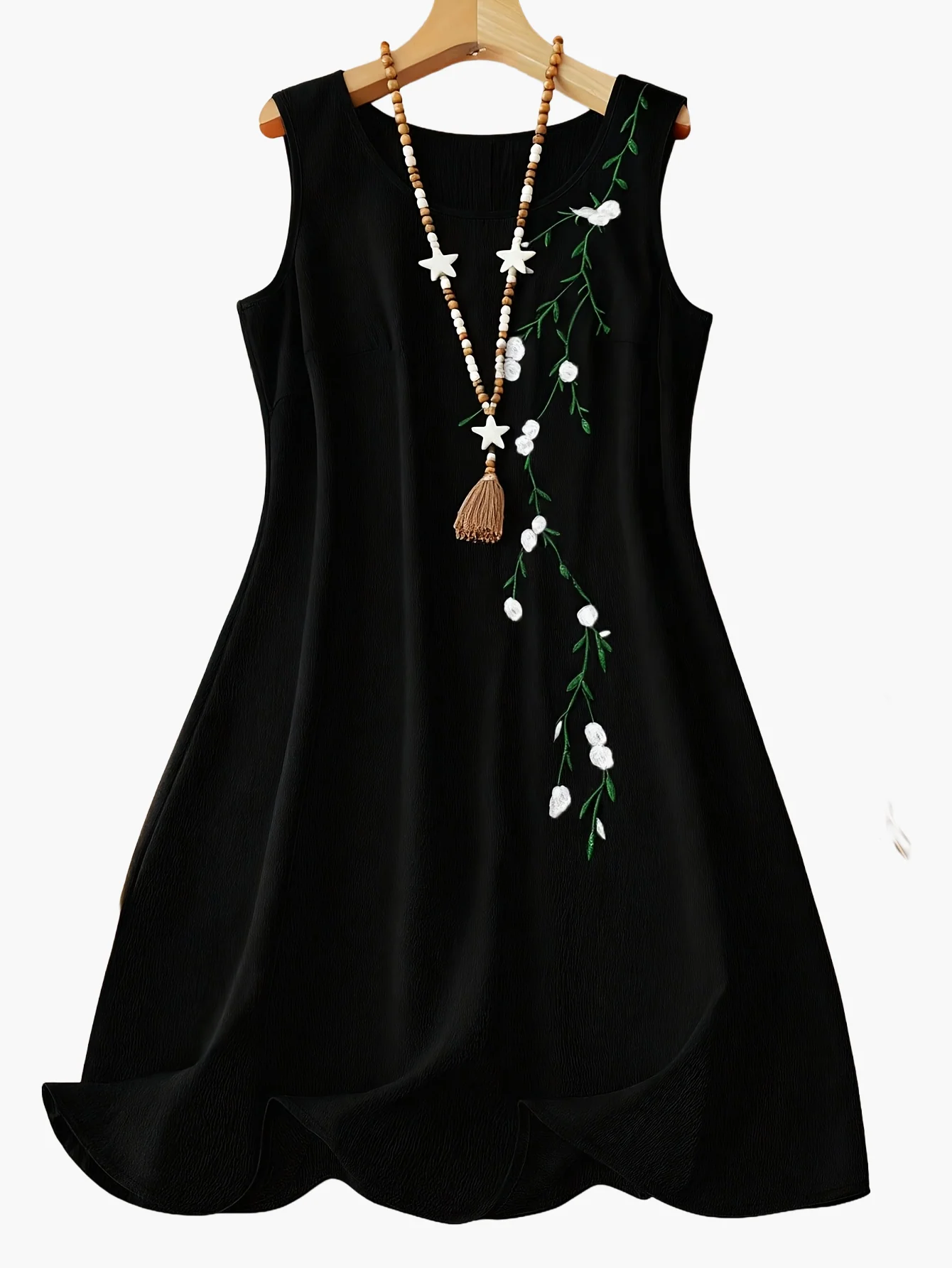 Damen Freizeitkleid mit Stickerei und Blumenmuster – Eleganter Sommerstil für Alltag und Ausgehen - Image 6