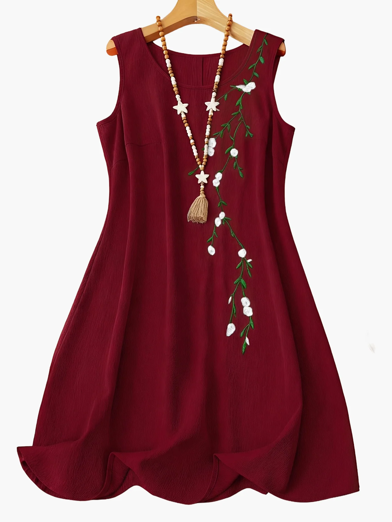 Damen Freizeitkleid mit Stickerei und Blumenmuster – Eleganter Sommerstil für Alltag und Ausgehen - Image 8