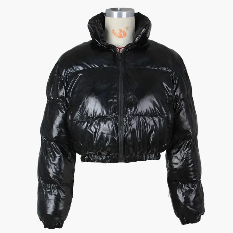 Damen Glänzende Kurze Steppjacke – Modische Trendjacke für Alltag und Ausgehen - Image 5