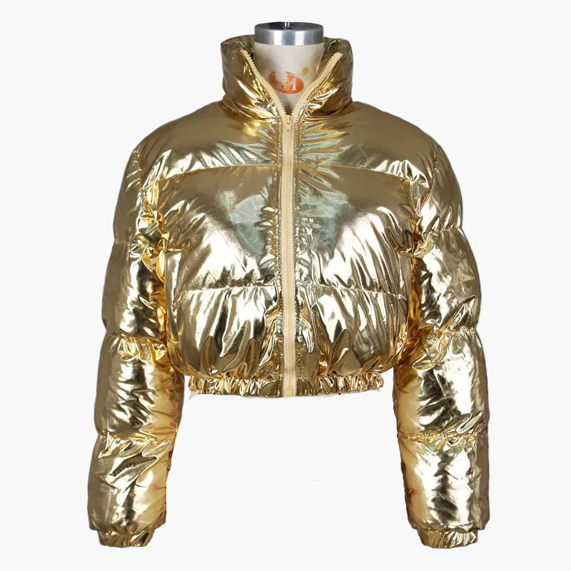 Damen Glänzende Kurze Steppjacke – Modische Trendjacke für Alltag und Ausgehen - Image 8