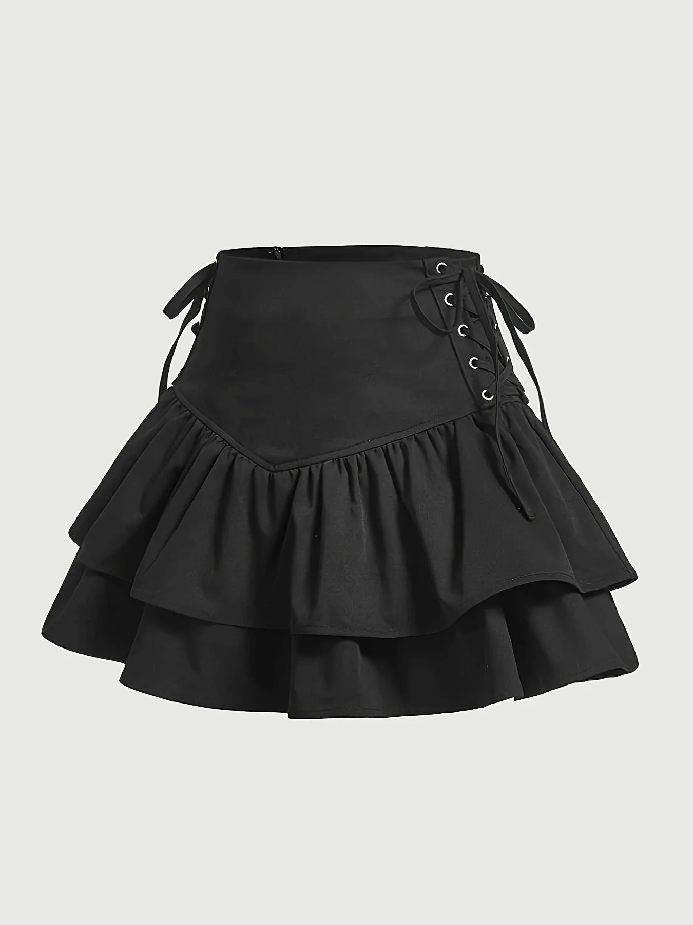 Damen Gothic Rüschenrock mit Schnürung – Eleganter Minirock für besondere Anlässe