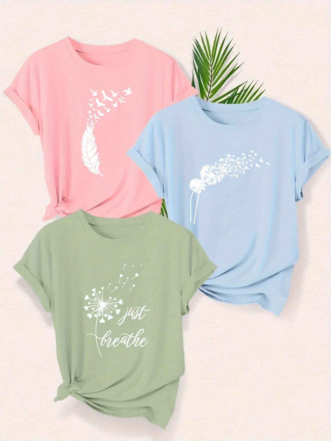 Damen Grafik T-Shirt mit Naturmotiven und inspirierendem Spruch – Kurzarm, lässig, modern - Image 5