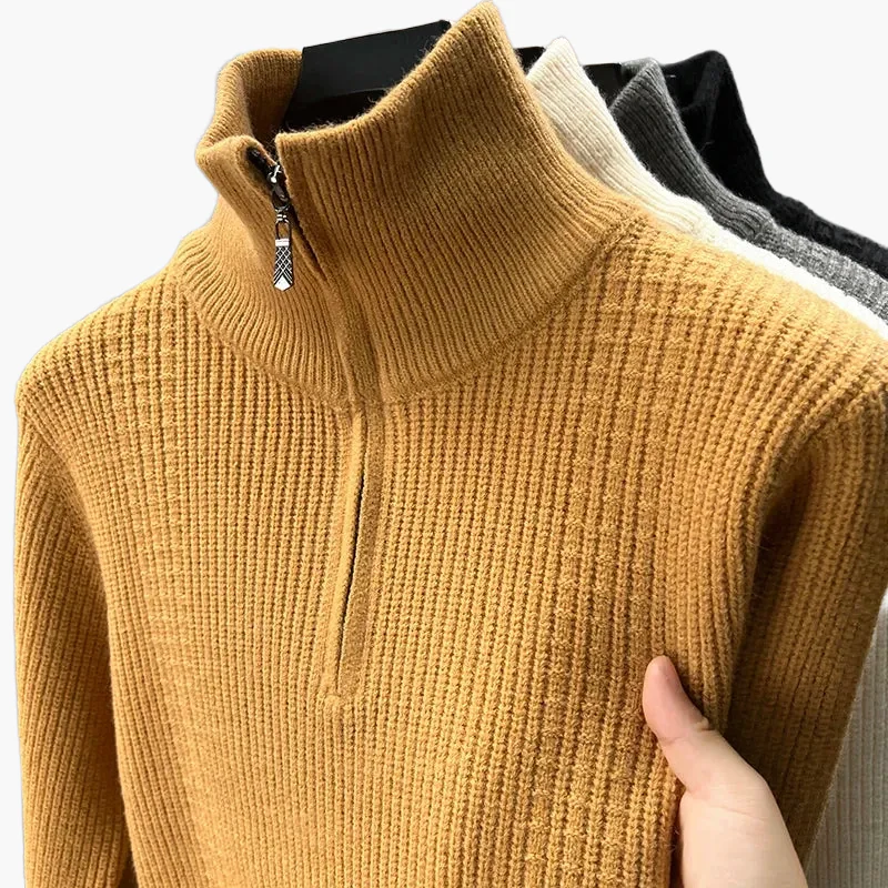 Damen Halbreißverschluss Strickpullover – Modischer Herbst Winter Freizeitpullover - Image 7