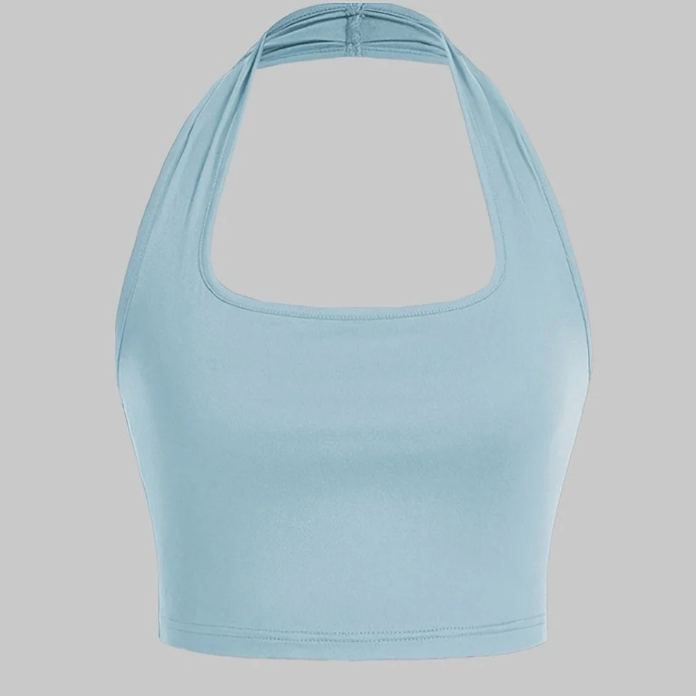 Damen Halterneck Crop Top – Rückenfrei, Sommer, Casual Style - Image 18