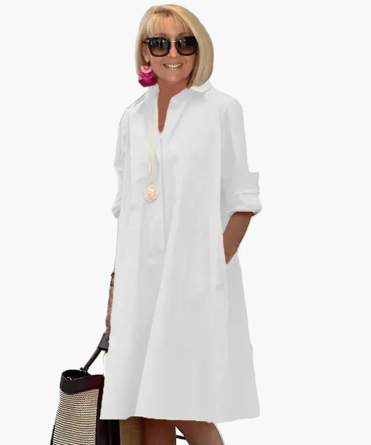 Damen Hemdblusenkleid für Freizeit und Alltag – Moderner, lockerer Schnitt, eleganter Stil - Image 3