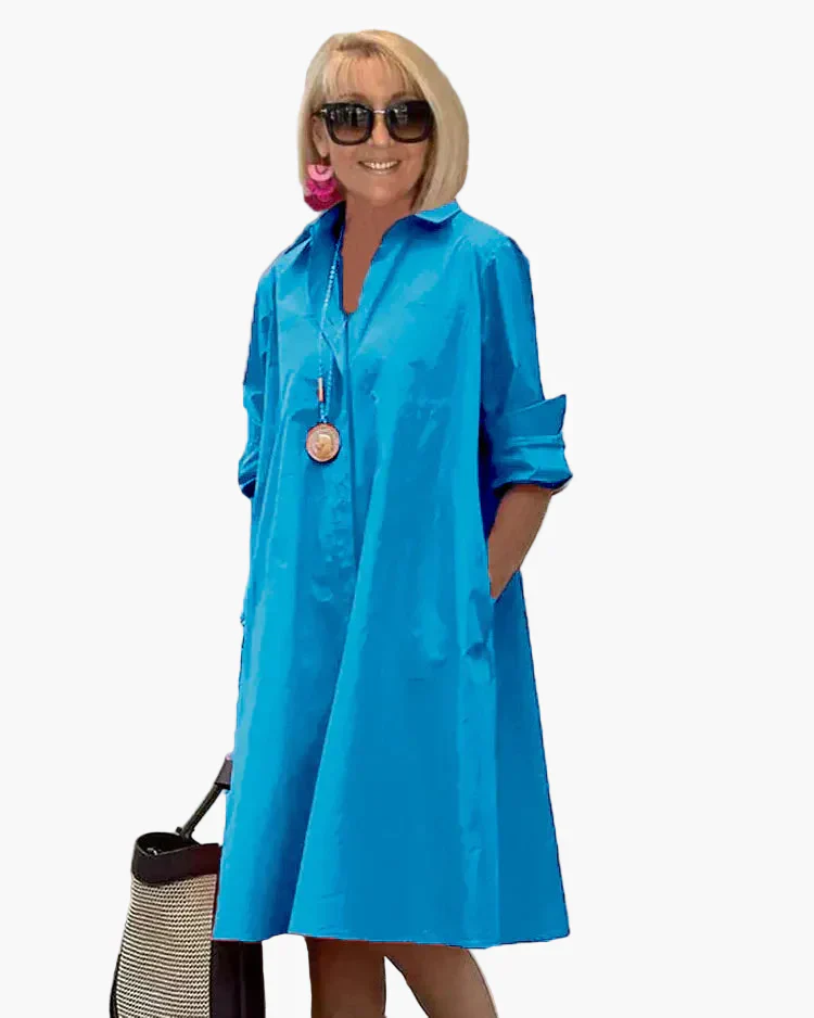 Damen Hemdblusenkleid für Freizeit und Alltag – Moderner, lockerer Schnitt, eleganter Stil - Image 4