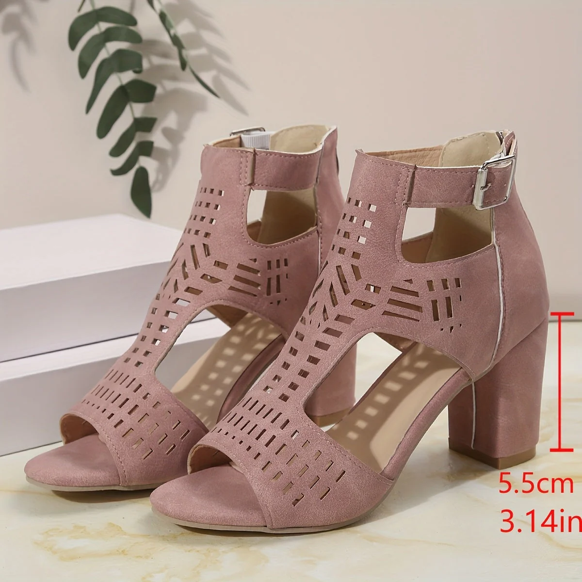 Damen High Heel Sandaletten mit Blockabsatz und Cut-Out Design – Modische Freizeitschuhe für jeden Anlass - Image 4