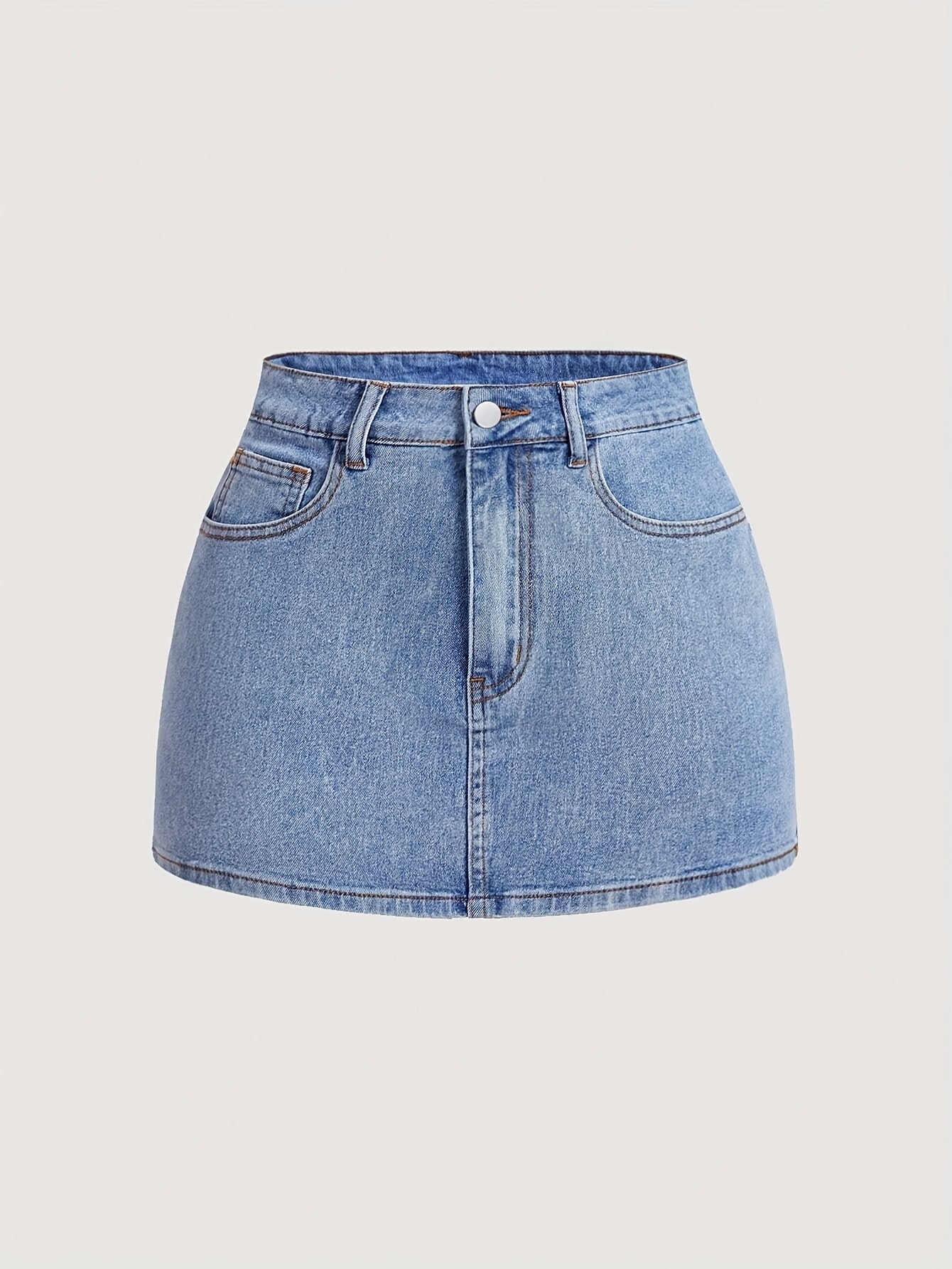 Damen Jeans Minirock mit Taschen und Schleifendetail – Eleganter Freizeit-Look - Image 2