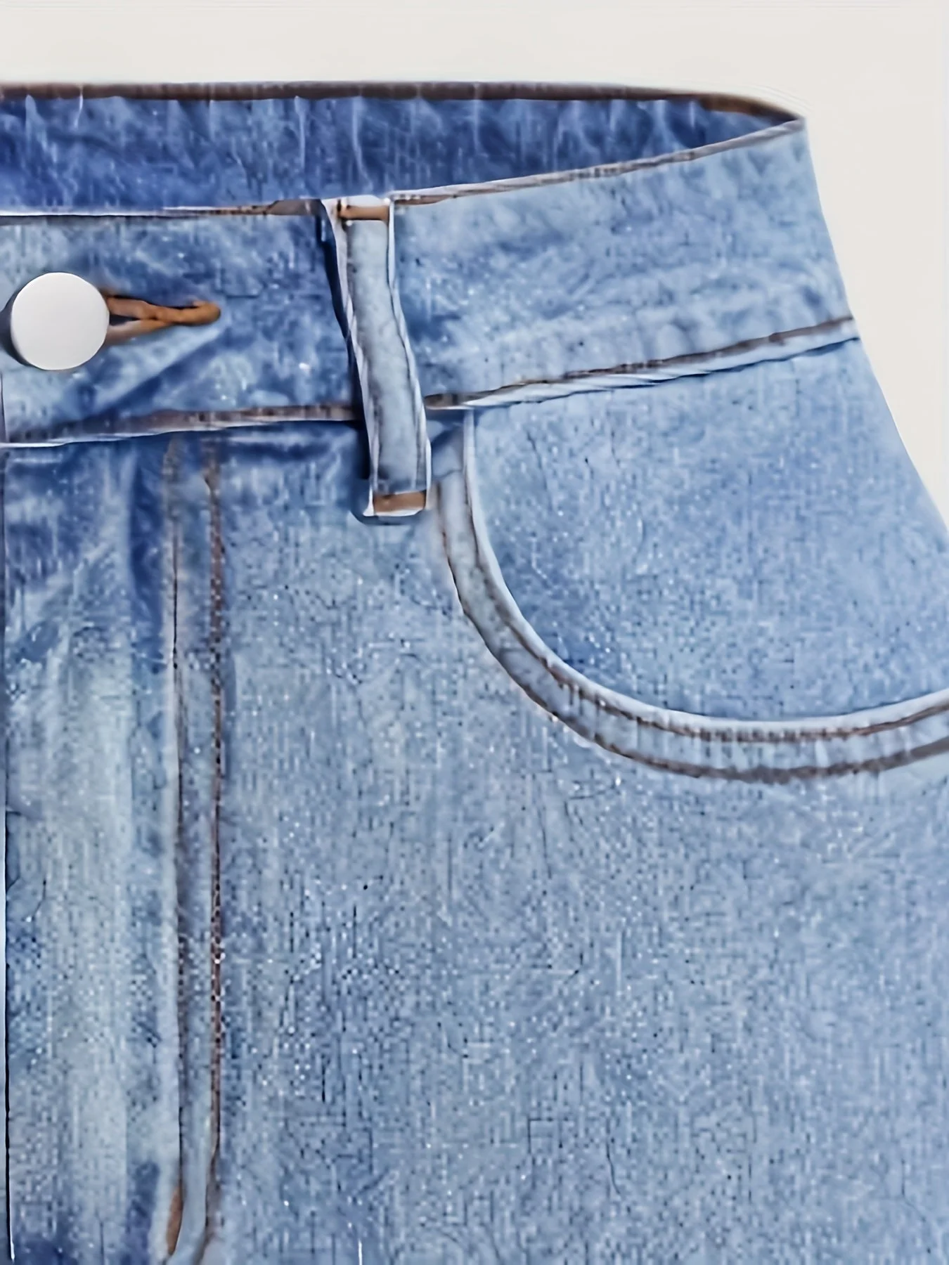 Damen Jeans Minirock mit Taschen und Schleifendetail – Eleganter Freizeit-Look - Image 3