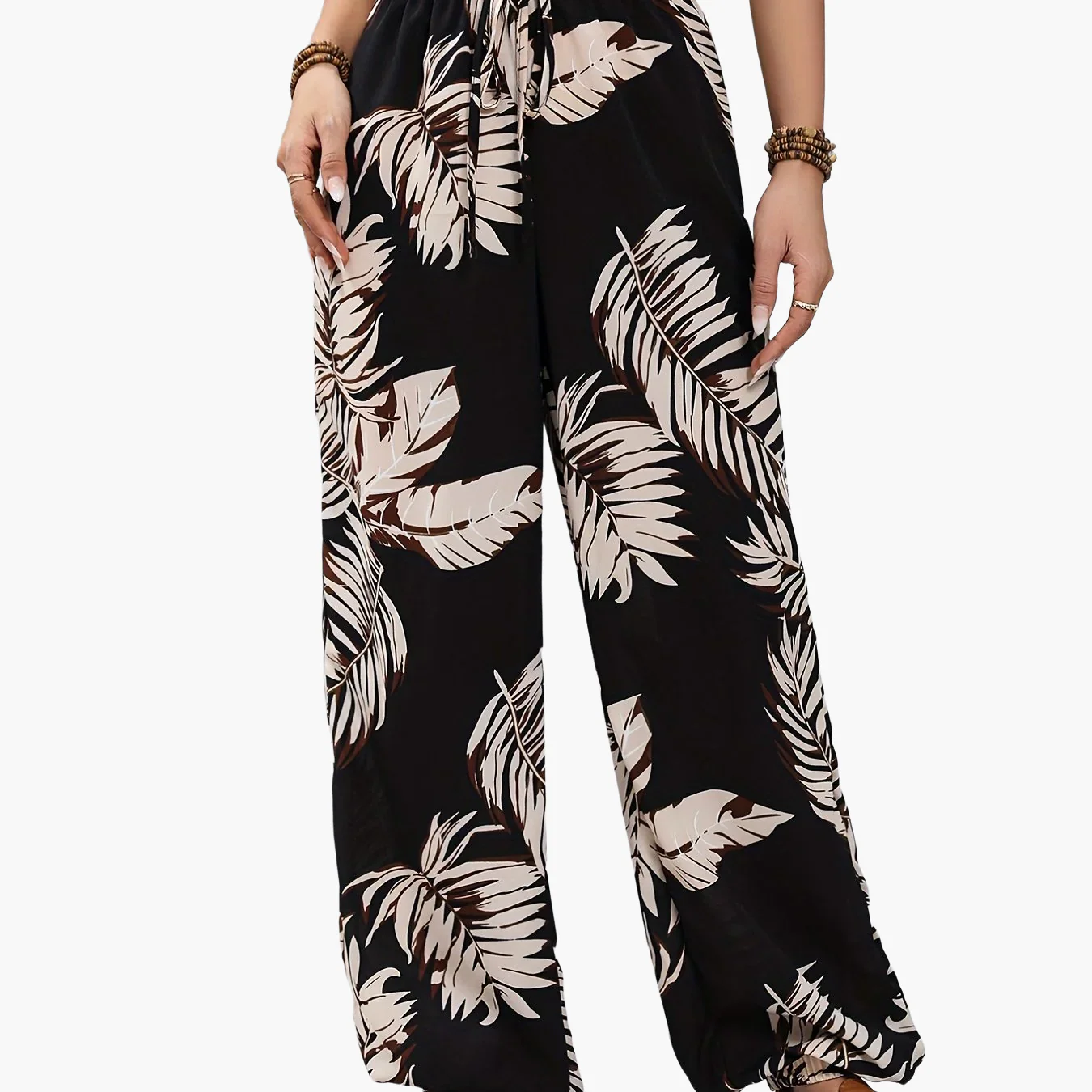 Damen Jogginghose im tropischen Urlaubsstil mit Pflanzenmuster – Perfekt für Frühling und Sommer - Image 8