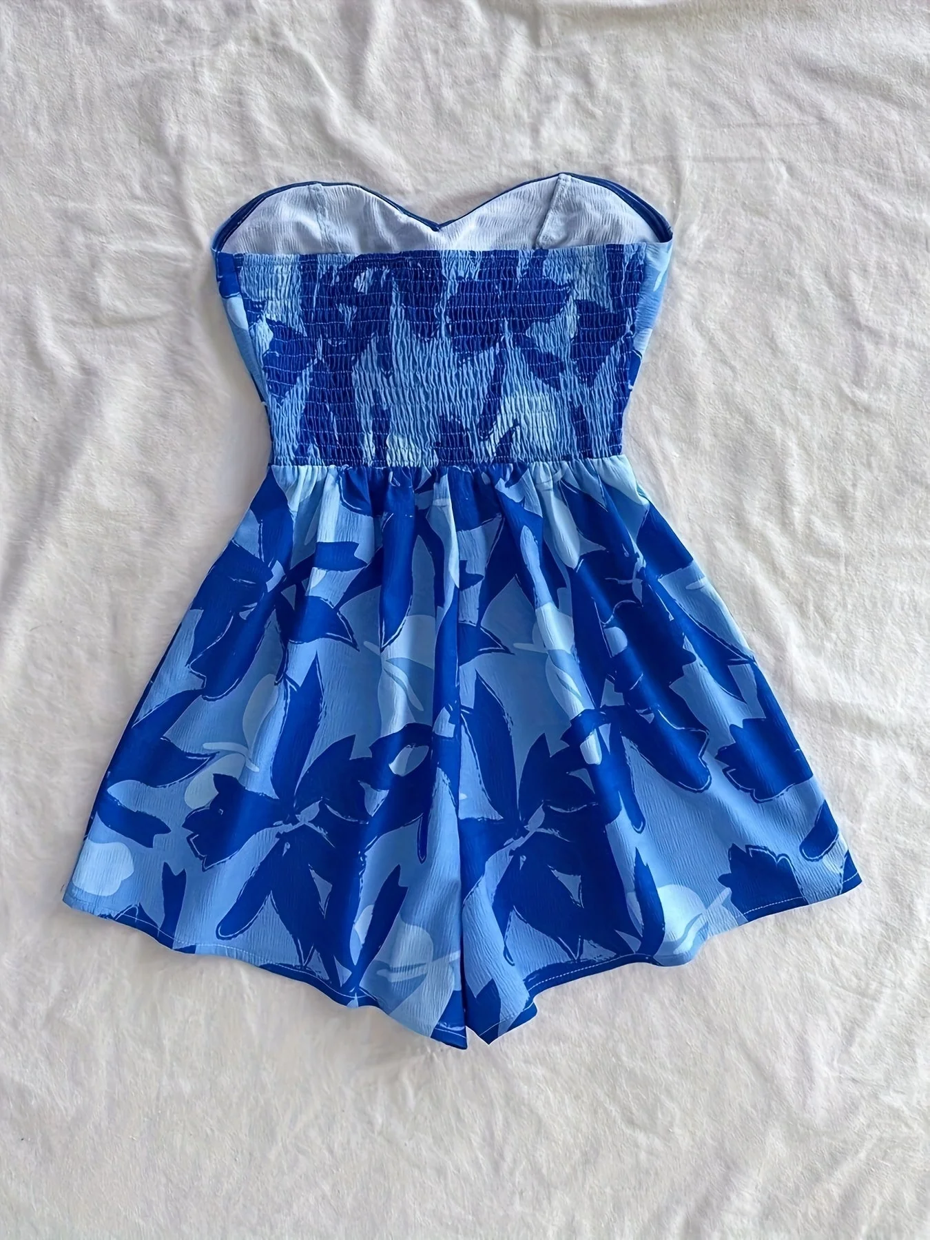 Damen Jumpsuit Bandeau Sommer Playsuit mit Blumenmuster und Schleifendetail – Perfekt für Urlaub und Freizeit - Image 2