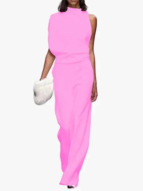 Damen Jumpsuit Elegant mit Weitem Bein, Ärmellos, Modernes Business & Freizeit Outfit - Image 3