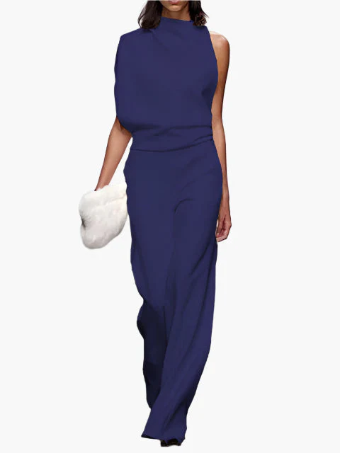Damen Jumpsuit Elegant mit weitem Bein – Stilvoller Einteiler für Büro und Alltag - Image 10