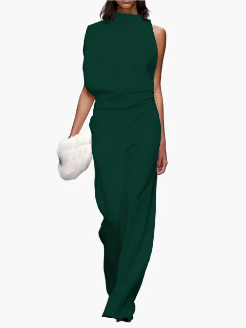 Damen Jumpsuit Elegant mit weitem Bein – Stilvoller Einteiler für Büro und Alltag - Image 11