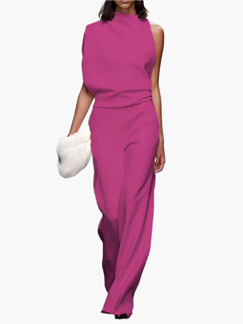 Damen Jumpsuit Elegant mit weitem Bein – Stilvoller Einteiler für Büro und Alltag - Image 12