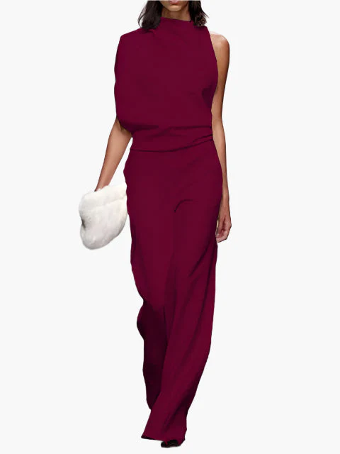Damen Jumpsuit Elegant mit weitem Bein – Stilvoller Einteiler für Büro und Alltag - Image 13