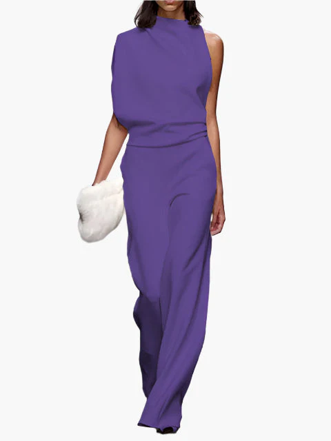 Damen Jumpsuit Elegant mit weitem Bein – Stilvoller Einteiler für Büro und Alltag - Image 4