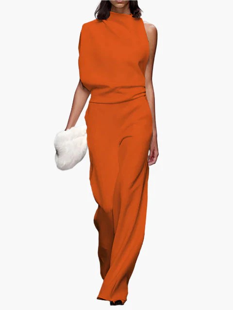 Damen Jumpsuit Elegant mit weitem Bein – Stilvoller Einteiler für Büro und Alltag - Image 6